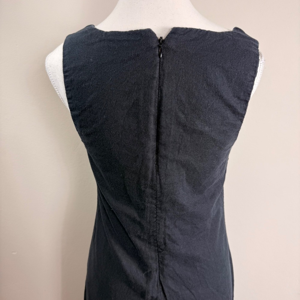 Abercrombie & Fitch Black Linen Blend Square Neck Shift Maxi Dress Sleeveless Sm - Picture 7 of 15